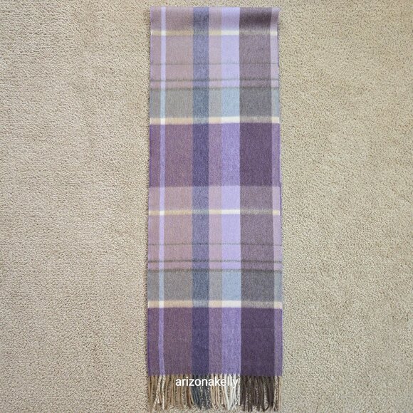 Accessories - Luxurious Cashmere Scarf Purple Plaid Thick Plush